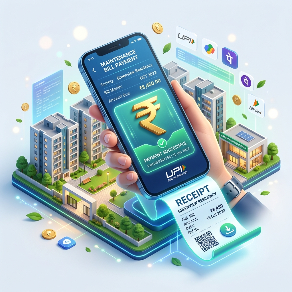 Society Maintenance Bill Payment AI Visual